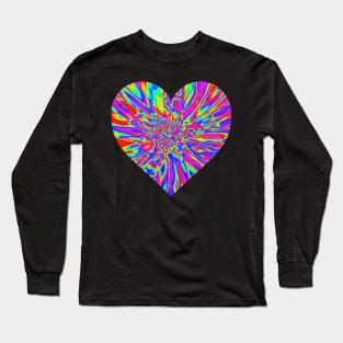 Warped Textured Rainbow Digital Painting I Long Sleeve T-Shirt